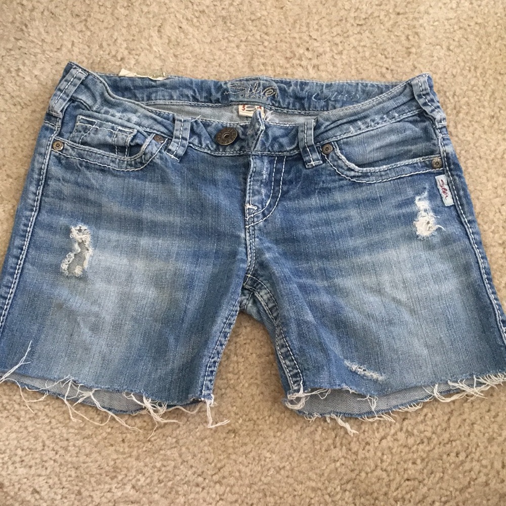 Silver jeans cut offs made into long shorts!